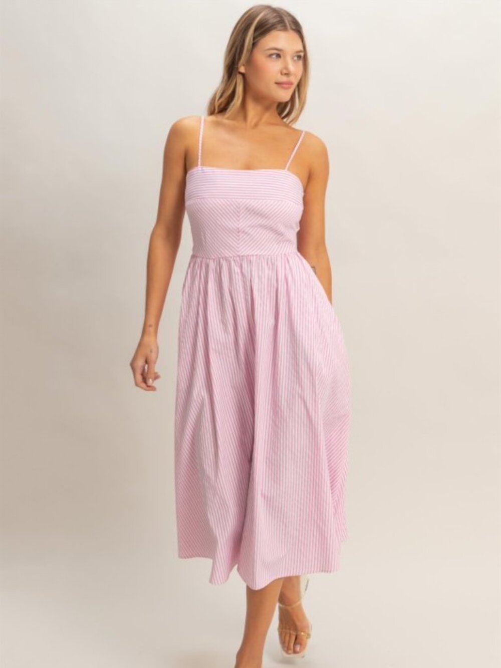 Striped Spaghetti Strap Dress